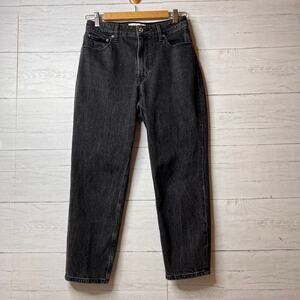 Abercrombie & Fitch Jeans Womens Size 26/2S Black The Mom High Rise Jeans Cotton